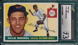 1955 Topps #154 Willie Miranda CSG 7.5