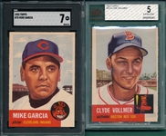 1953 Topps #32 Vollmer & #75 Garcia SGC 7, Lot of (2)