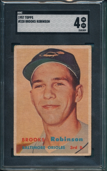 1957 Topps #328 Brooks Robinson SGC 4 *Rookie*