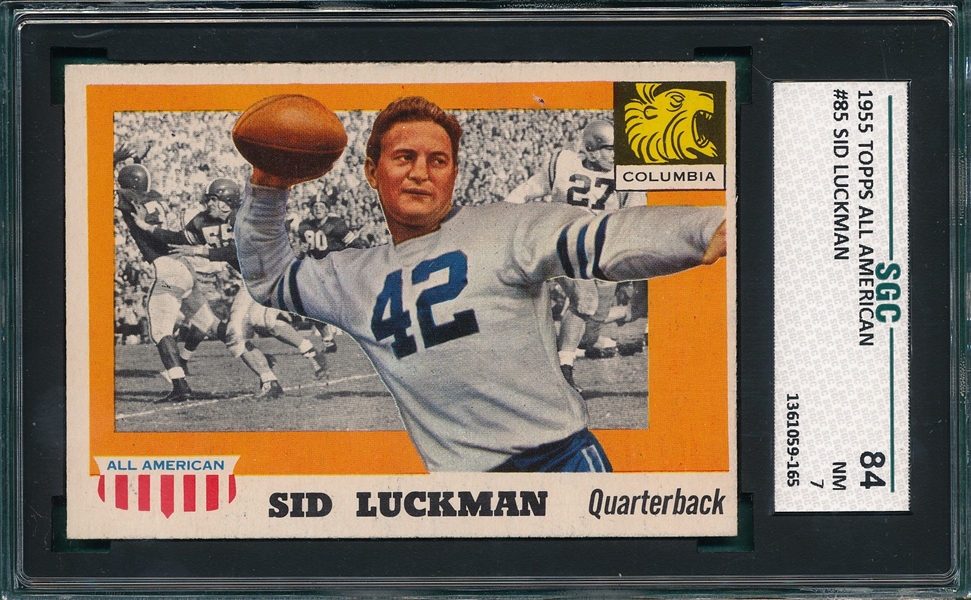 1955 Topps All American Football #85 Sid Luckman SGG 84