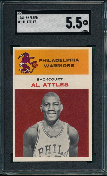 1961 Fleer Basketball #1 Al Attles SGC 5.5