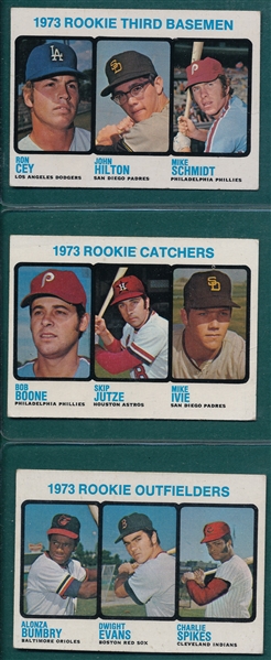 1973 Topps Lot of (7) W/ Schmidt, Rookie