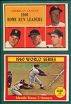 1961 Topps #44 AL HR Leaders & #307 WS Game #2, Lot of (2) W/ Mickey Mantle