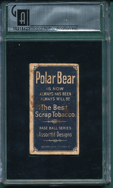 1909-1911 T206 Willis, Batting, Polar Bear, GAI 2.5