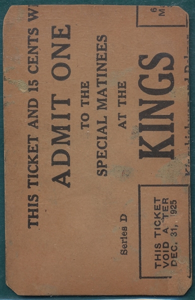 1922 E120 Leon Goslin American Caramel, *Kings Ad Sheet Back*