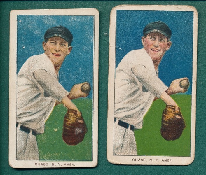 1909-1911 T206 Chase, Dark Cap, Lot of (2) *Stamped Back*