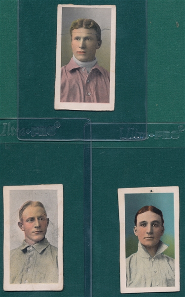 1910-11 M116 Hartsel, D. Jones & Hulswitt, Sporting Life, Lot of (3) *Proofs*