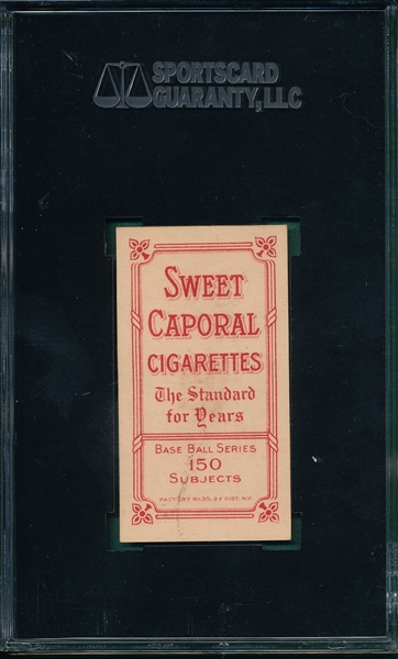 1909-1911 T206 Walsh, Portrait, Sweet Caporal Cigarettes SGC 40
