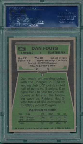 1975 Topps Football Complete Set (528) W/ Swann, Drew Pearson & Fouts PSA 8, Rookies