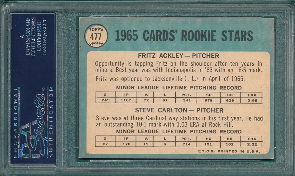 1965 Topps #477 Steve Carlton PSA 6 *Rookie*