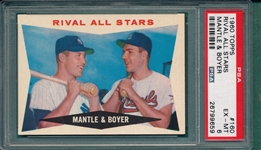 1960 Topps #160 Rival All Stars W/ Mantle, PSA 6