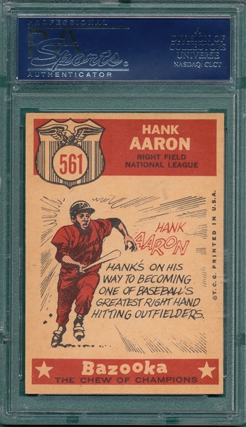 1959 Topps #561 Hank Aaron, AS, PSA 6.5 *Hi #*