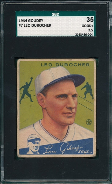 1934 Goudey #7 Leo Durocher SGC 35