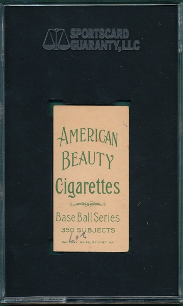 1909-1911 T206 Burch, Fielding, American Beauty Cigarettes SGC 2