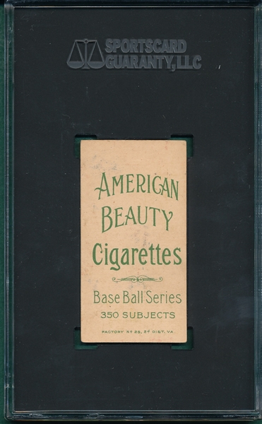 1909-1911 T206 Leifield, Batting, American Beauty Cigarettes SGC 3