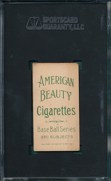 1909-1911 T206 Pfeister, Throwing, American Beauty Cigarettes SGC 2.5