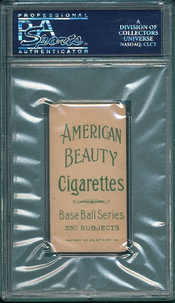 1909-1911 T206 Reulbach, No Glove, American Beauty Cigarettes PSA 1