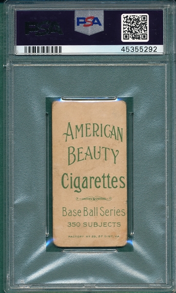 1909-1911 T206 Jennings, Two Hands, American Beauty Cigarettes PSA 2 (MC)