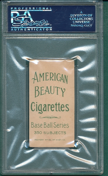 1909-1911 T206 Wilhelm, Bat, American Beauty Cigarettes PSA 2