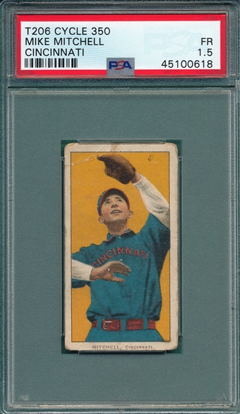 1909-1911 T206 Mitchell, Mike, Cycle Cigarettes PSA 1.5