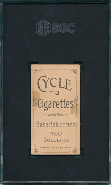 1909-1911 T206 Crandall, Portrait, Cap, Cycle Cigarettes SGC 1.5 *460 Series*