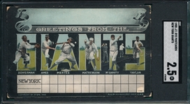 1905 J. T. Dye New York Giants Postcard W/ McGinnity & Mathewson, SGC 2.5