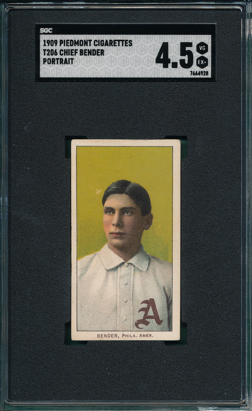 Lot Detail - 1909-1911 T206 Bender, Portrait, Piedmont Cigarettes SGC 4.5