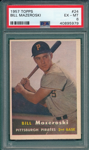 1957 Topps #24 Bill Mazeroski PSA 6 *Rookie*