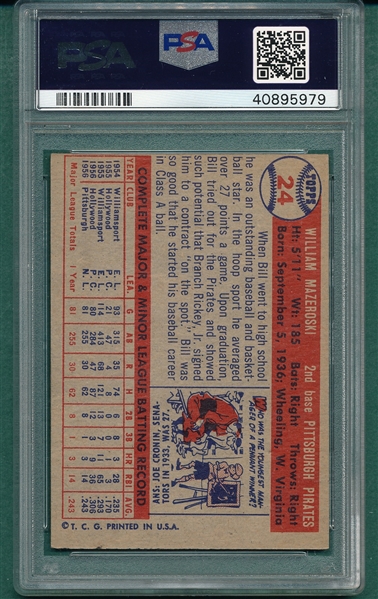 1957 Topps #24 Bill Mazeroski PSA 6 *Rookie*