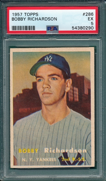 1957 Topps #286 Bobby Richardson PSA 5 *Rookie*