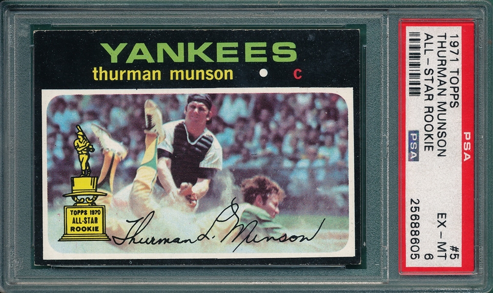 1971 Topps #5 Thurman Munson PSA 6