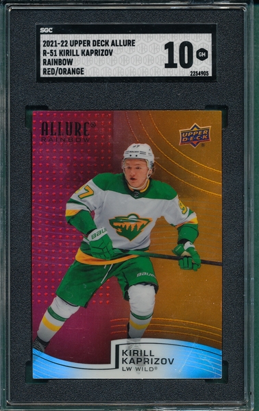 2011 Upper Deck Allure R-51 Kirill Kaprizov, Rainbow, Red/Orange, SGC 10