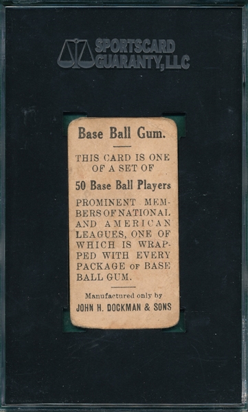 1909 E92 Harry Bemis Dockman & Sons Gum SGC 20