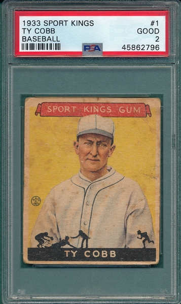 1933 Sport Kings #1 Ty Cobb PSA 2