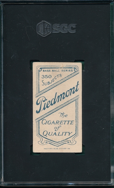 1909-1911 T206 Mathewson, Dark Cap, Piedmont Cigarettes SGC 3.5