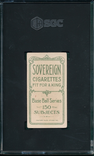 1909-1911 T206 Jones, Fielder, Portrait, Sovereign Cigarettes SGC 3