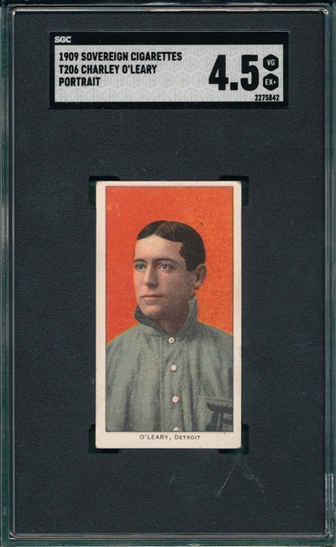 1909-1911 T206 O'Leary, Portrait, Sovereign Cigarettes SGC 4.5