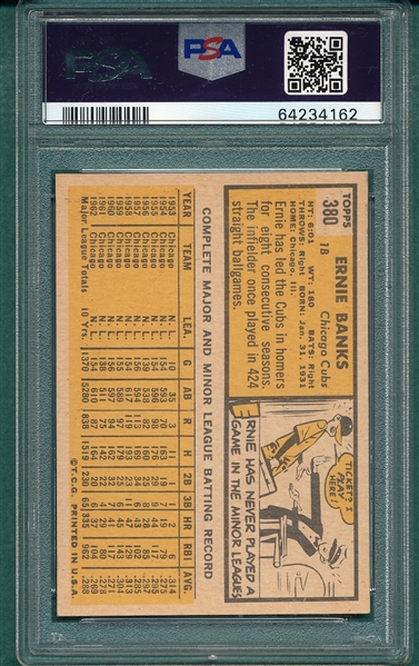 1963 Topps #380 Ernie Banks PSA 6
