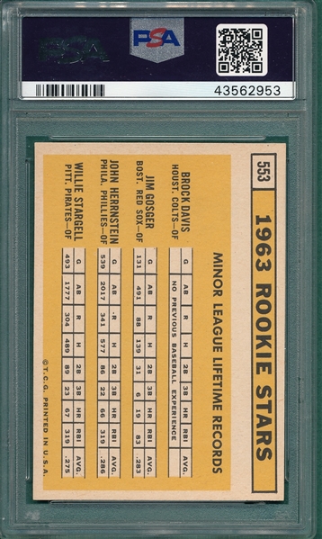 1963 Topps #553 Stargell PSA 6 *Rookie*