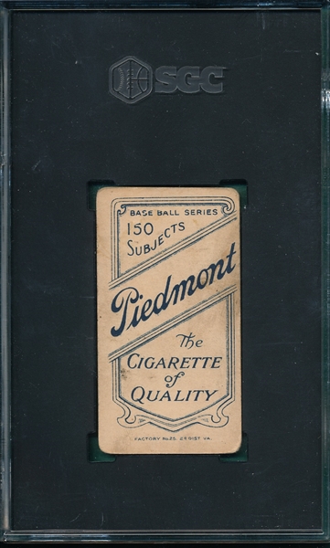 1909-1911 T206 Jennings, Portrait, Piedmont Cigarettes SGC 3