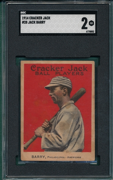 1914 Cracker Jack #28 Jack Barry SGC 2