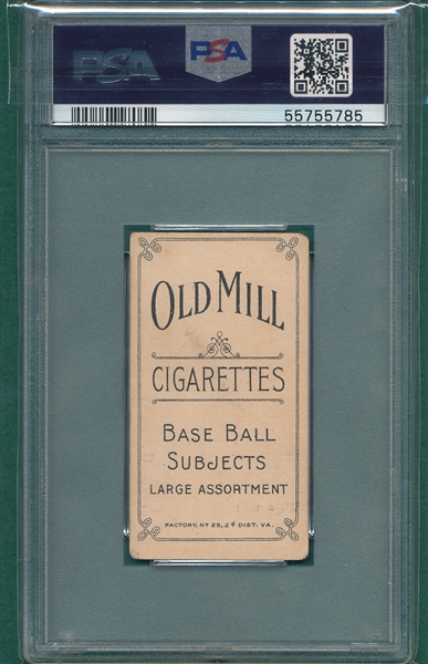 1909-1911 T206 Parent Old Mill Cigarettes PSA 3.5