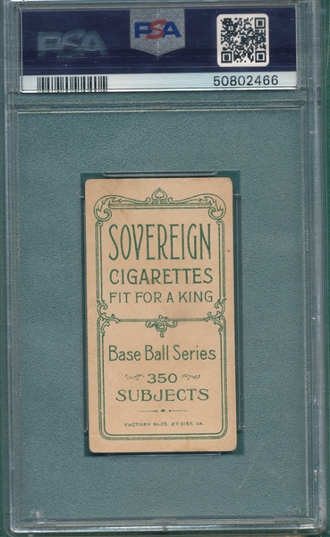 1909-1911 T206 Stovall, Portrait, Sovereign Cigarettes PSA 4