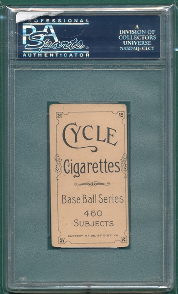 1909-1911 T206 Smith, Happy, Cycle Cigarettes PSA 3 *460 Series*
