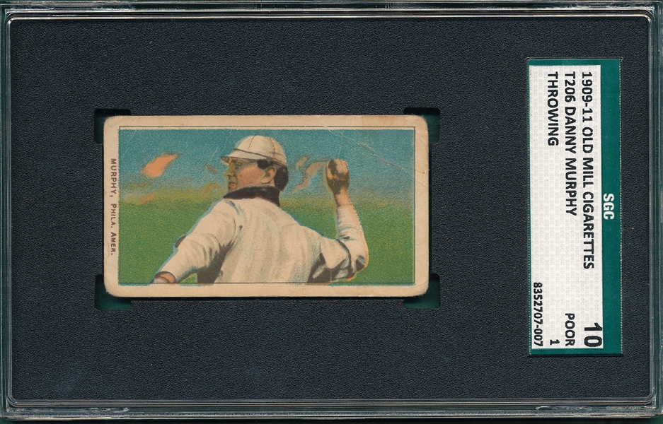 1909-1911 T206 Murphy, Throwing, Old Mill Cigarettes SGC 10