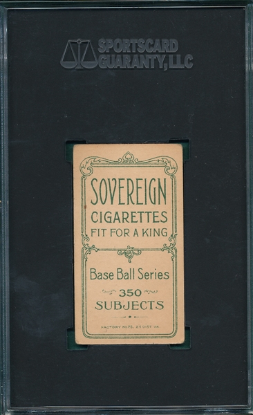 1909-1911 T206 Oldring, Fielding, Sovereign Cigarettes SGC 3
