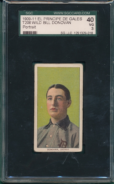 1909-1911 T206 Donovan, Portrait, El Principe De Gales, SGC 40