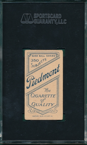 1909-1911 T206 Seitz Piedmont Cigarettes SGC 40 *Southern League*