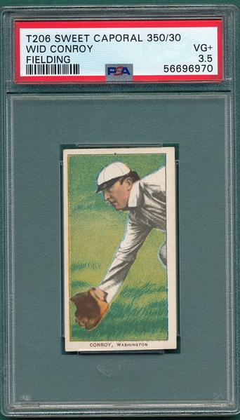 1909-1911 T206 Conroy, Fielding, Sweet Caporal Cigarettes PSA 3.5