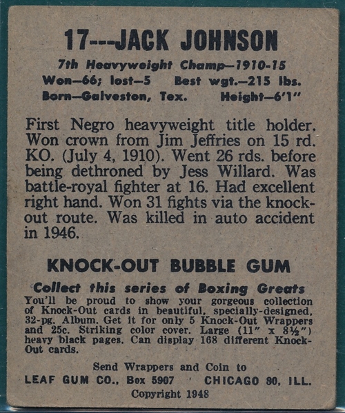 1948 Leaf #17 Jack Johnson